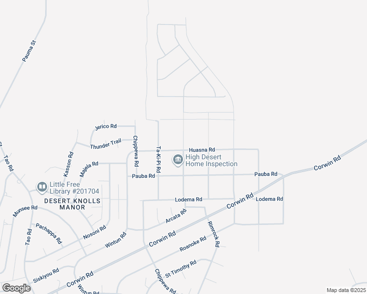 map of restaurants, bars, coffee shops, grocery stores, and more near Arcata Road in Apple Valley