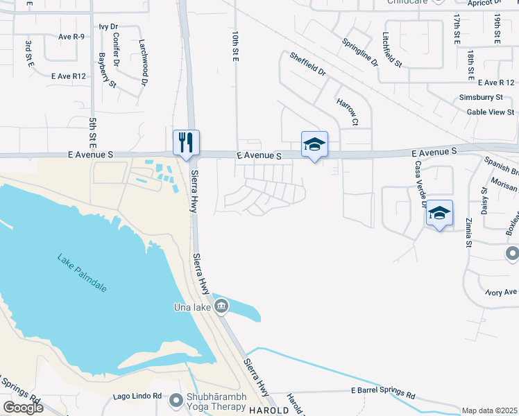 map of restaurants, bars, coffee shops, grocery stores, and more near in Lake Los Angeles