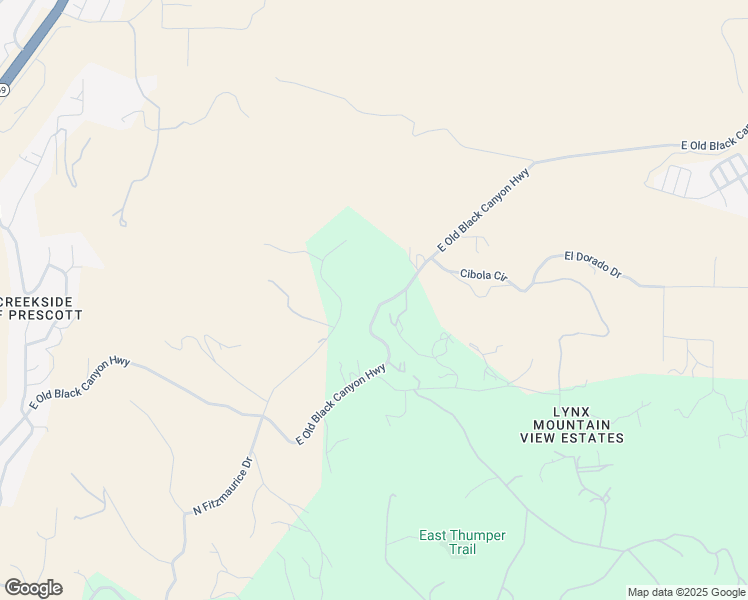 map of restaurants, bars, coffee shops, grocery stores, and more near 6082 East Old Black Canyon Highway in Prescott