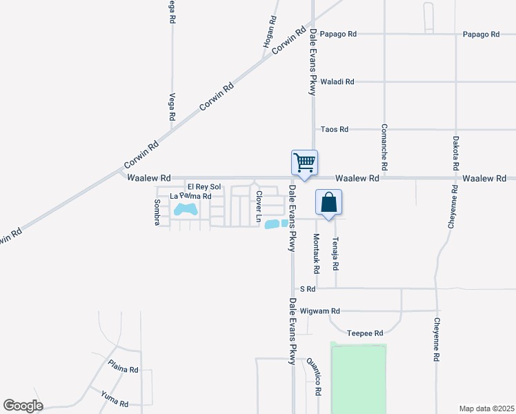 map of restaurants, bars, coffee shops, grocery stores, and more near 20843 Waalew Road in Apple Valley