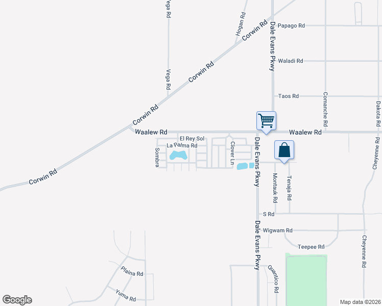map of restaurants, bars, coffee shops, grocery stores, and more near 20683 Waalew Road in Apple Valley