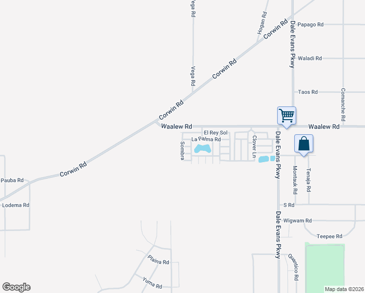 map of restaurants, bars, coffee shops, grocery stores, and more near Sombra in Apple Valley