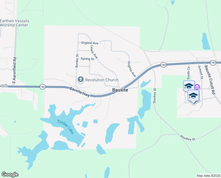 map of restaurants, bars, coffee shops, grocery stores, and more near 5704 Maple Street in Bauxite
