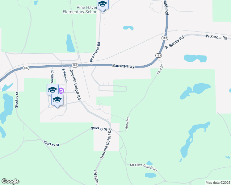 map of restaurants, bars, coffee shops, grocery stores, and more near 546 Wisteria Drive in Bauxite