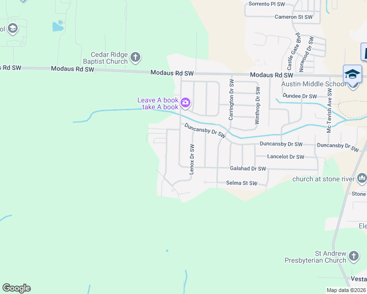 map of restaurants, bars, coffee shops, grocery stores, and more near 2912 Ashville Drive Southwest in Decatur