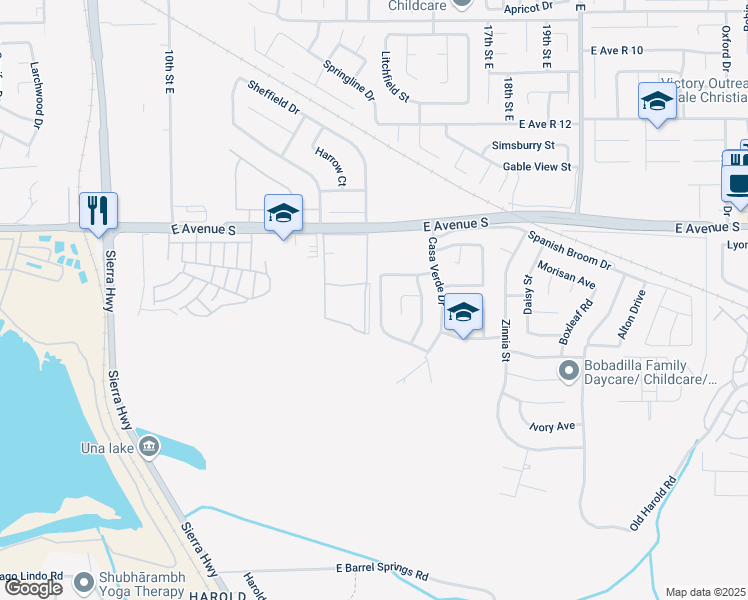 map of restaurants, bars, coffee shops, grocery stores, and more near 37051 Casa Grande Avenue in Palmdale