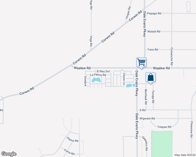 map of restaurants, bars, coffee shops, grocery stores, and more near 20683 Waalew Road in Apple Valley
