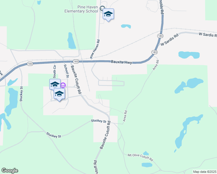 map of restaurants, bars, coffee shops, grocery stores, and more near 546 Wisteria Drive in Bauxite