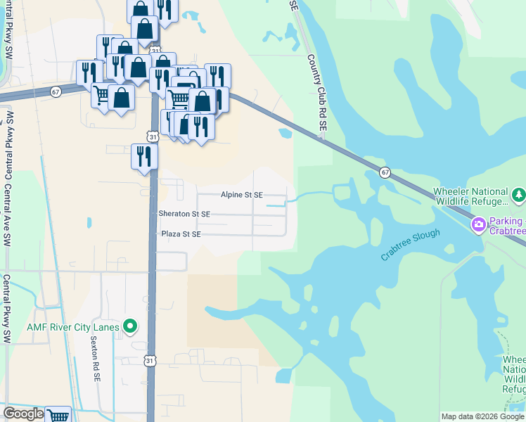 map of restaurants, bars, coffee shops, grocery stores, and more near 1404 Sheraton Street Southeast in Decatur