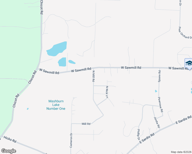 map of restaurants, bars, coffee shops, grocery stores, and more near 21310 North Mill Road in Little Rock