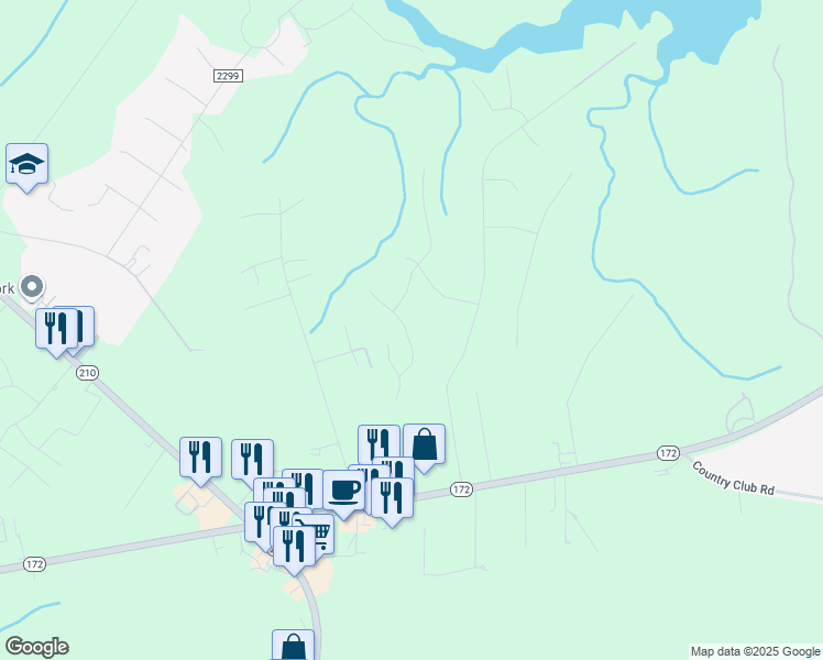 map of restaurants, bars, coffee shops, grocery stores, and more near 420 Ridgeway Drive in Sneads Ferry