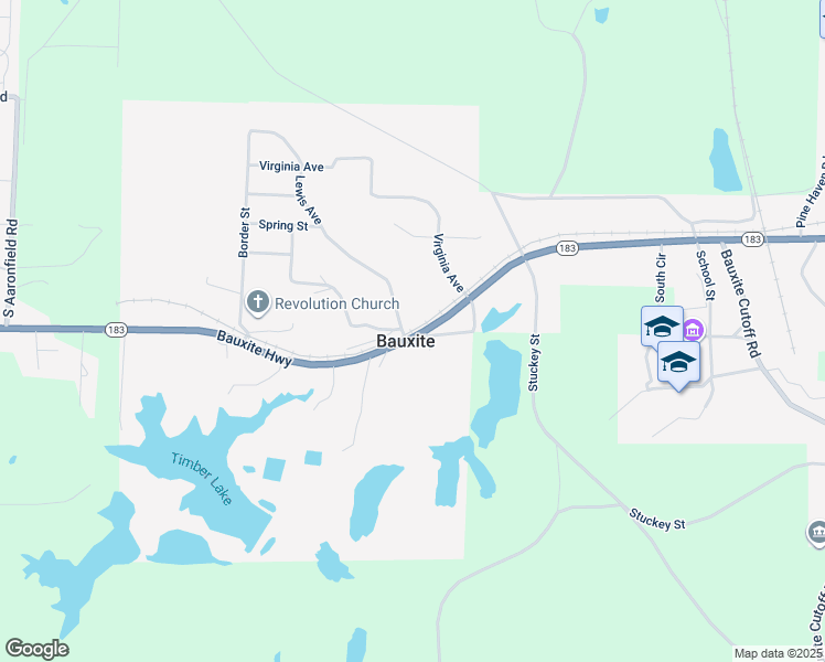 map of restaurants, bars, coffee shops, grocery stores, and more near in Bauxite