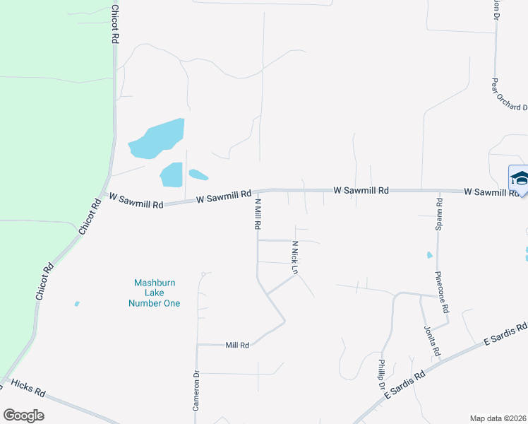 map of restaurants, bars, coffee shops, grocery stores, and more near 21310 North Mill Road in Little Rock