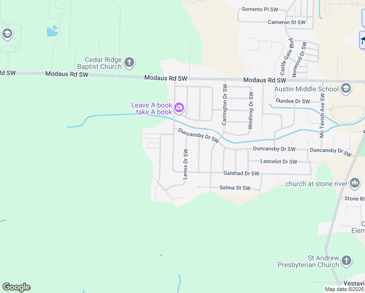 map of restaurants, bars, coffee shops, grocery stores, and more near 2912 Ashville Drive Southwest in Decatur