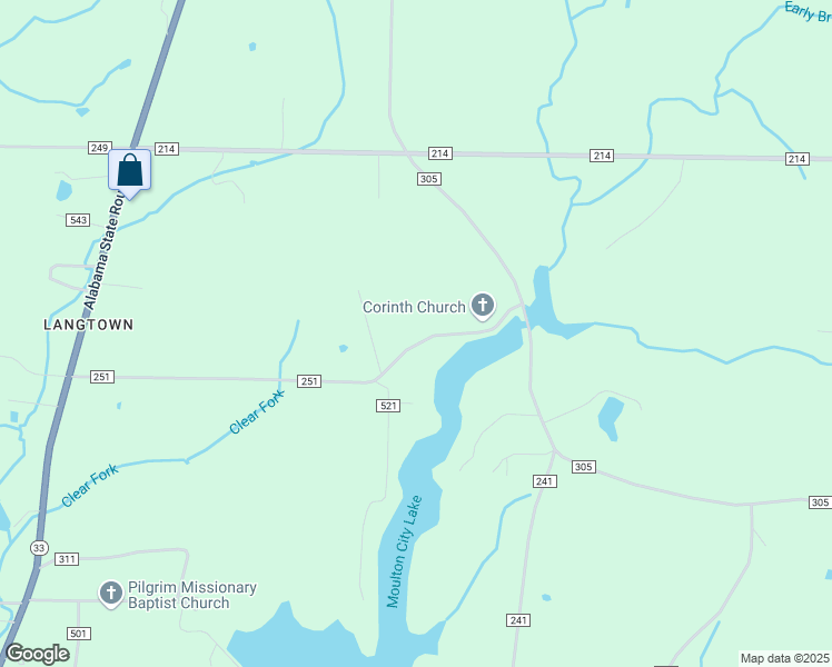 map of restaurants, bars, coffee shops, grocery stores, and more near 810 County Road 251 in Moulton