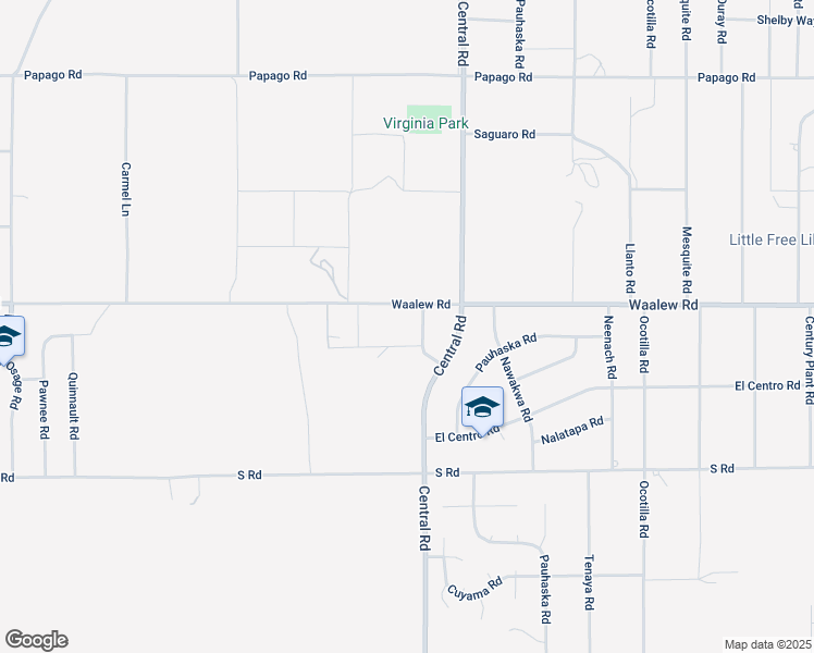 map of restaurants, bars, coffee shops, grocery stores, and more near 16826 Walpi Road in Apple Valley