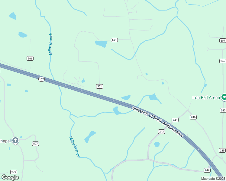 map of restaurants, bars, coffee shops, grocery stores, and more near 17410 Alabama 157 in Moulton