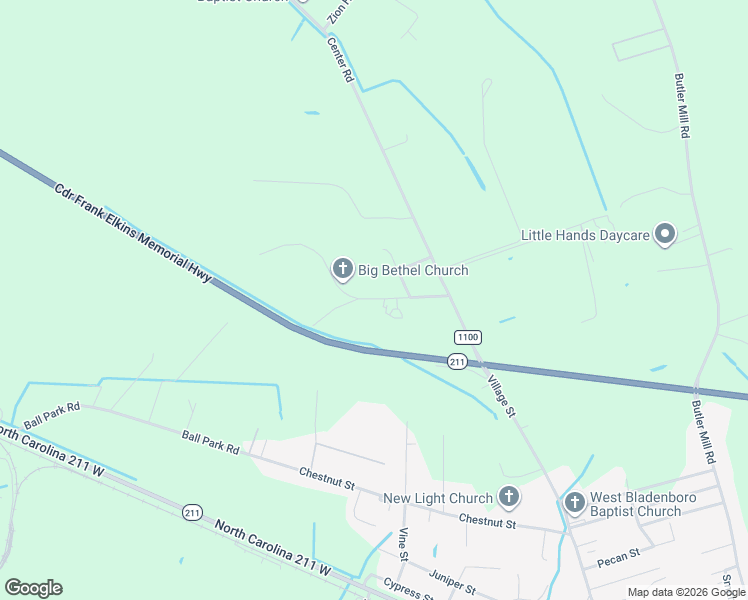 map of restaurants, bars, coffee shops, grocery stores, and more near 147 Round Branch Road in Bladenboro