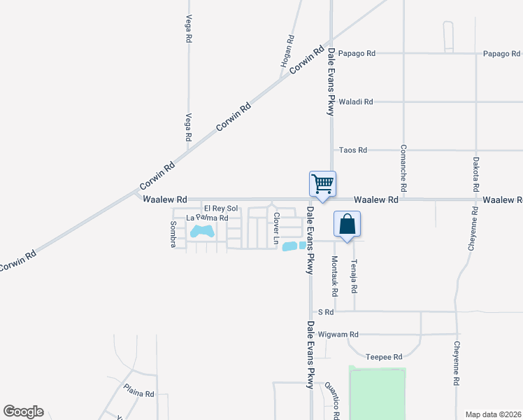map of restaurants, bars, coffee shops, grocery stores, and more near 20843 Waalew Road in Apple Valley