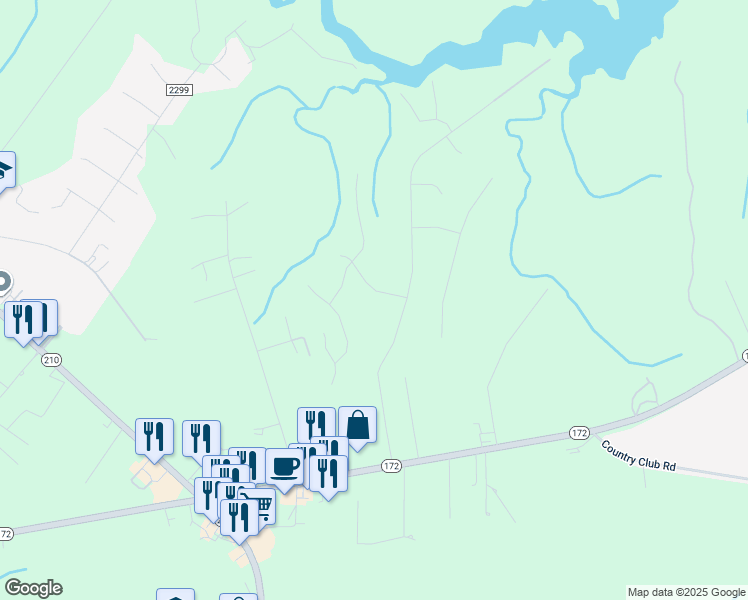 map of restaurants, bars, coffee shops, grocery stores, and more near 103 Welcome Way in Sneads Ferry