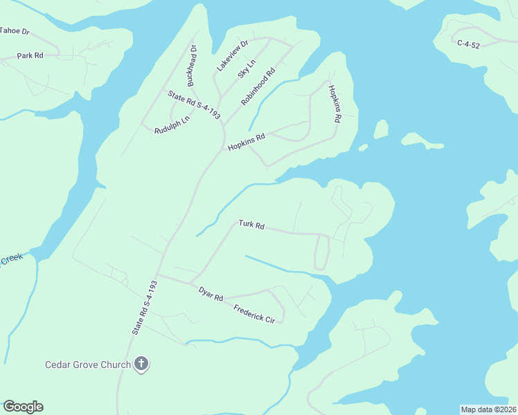 map of restaurants, bars, coffee shops, grocery stores, and more near 253 Turk Road in Townville