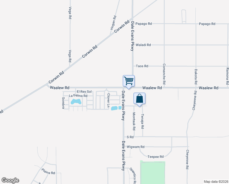 map of restaurants, bars, coffee shops, grocery stores, and more near 20843 Waalew Road in Apple Valley