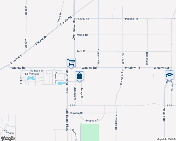 map of restaurants, bars, coffee shops, grocery stores, and more near 21359 Waalew Road in Apple Valley