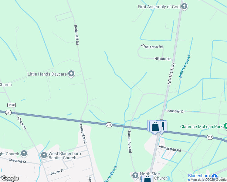 map of restaurants, bars, coffee shops, grocery stores, and more near in Bladenboro