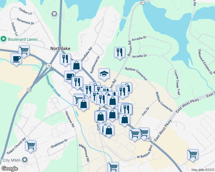 map of restaurants, bars, coffee shops, grocery stores, and more near 3902 Liberty Highway in Anderson