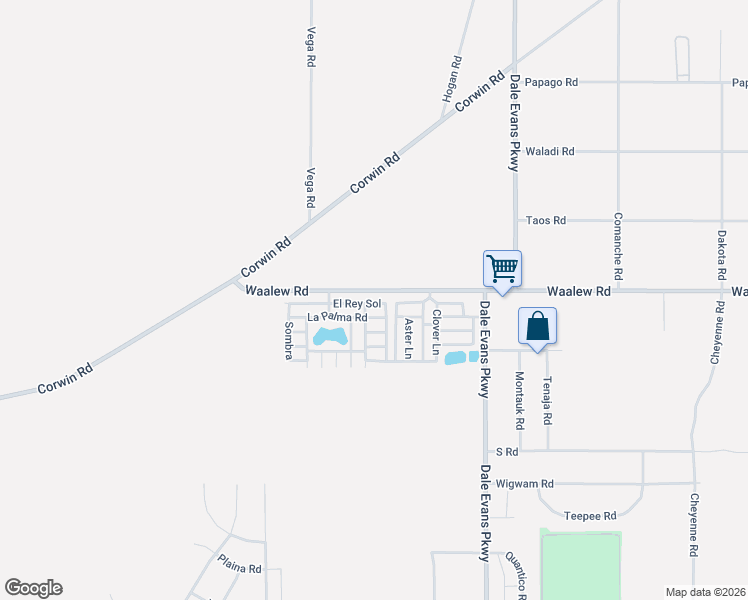 map of restaurants, bars, coffee shops, grocery stores, and more near 20843 Waalew Road in Apple Valley