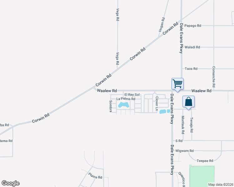 map of restaurants, bars, coffee shops, grocery stores, and more near 20474 Waalew Road in Apple Valley