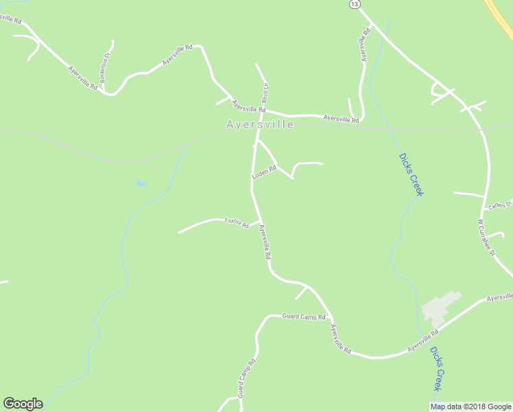 map of restaurants, bars, coffee shops, grocery stores, and more near Ayersville Road in Toccoa