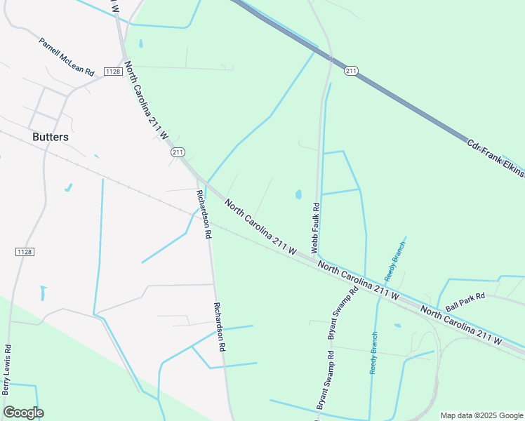 map of restaurants, bars, coffee shops, grocery stores, and more near 58 Lewis and Hester Road in Bladenboro