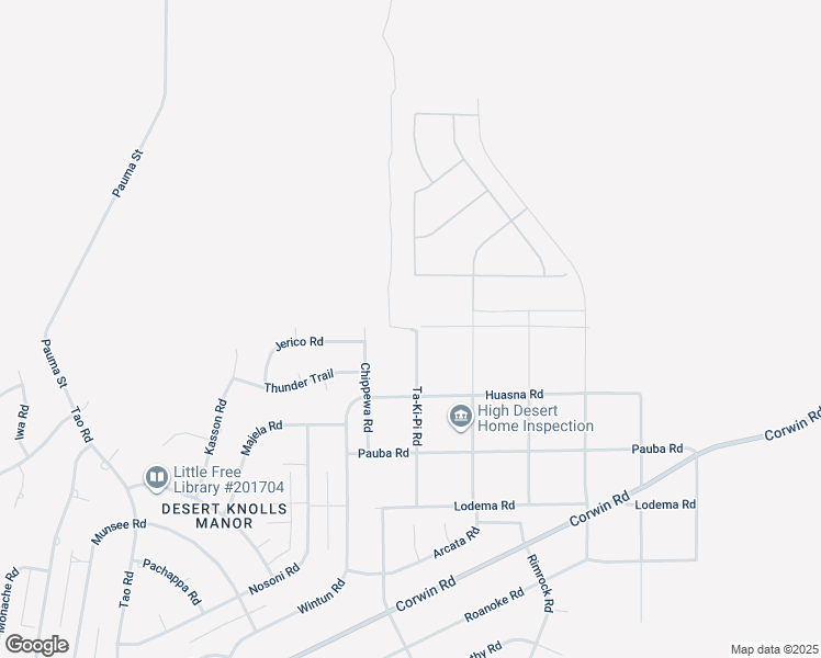 map of restaurants, bars, coffee shops, grocery stores, and more near 17207 Ta-Ki-Pi Road in Apple Valley