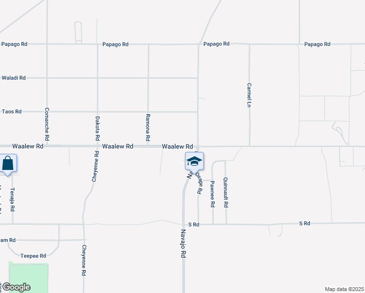 map of restaurants, bars, coffee shops, grocery stores, and more near Waalew Road in Apple Valley