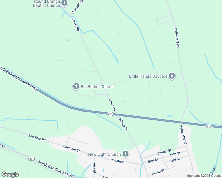 map of restaurants, bars, coffee shops, grocery stores, and more near 11057 Center Road in Bladenboro