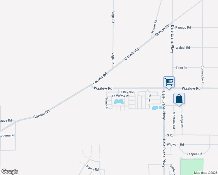map of restaurants, bars, coffee shops, grocery stores, and more near 20474 Waalew Road in Apple Valley
