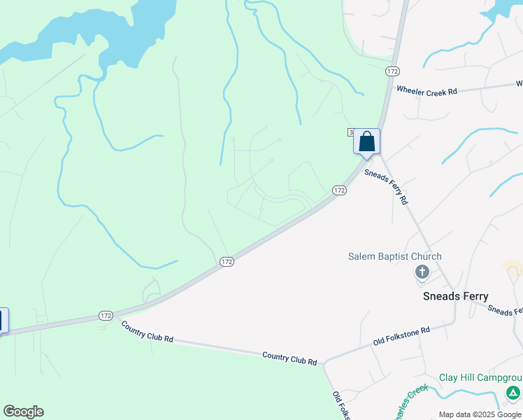 map of restaurants, bars, coffee shops, grocery stores, and more near 100 Stillwater Landing Way in Sneads Ferry