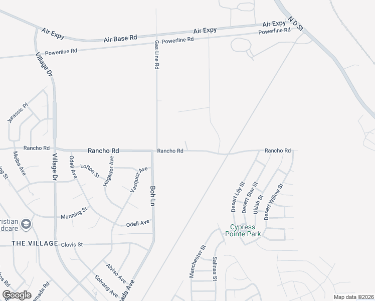 map of restaurants, bars, coffee shops, grocery stores, and more near 15375 Rancho Road in Victorville
