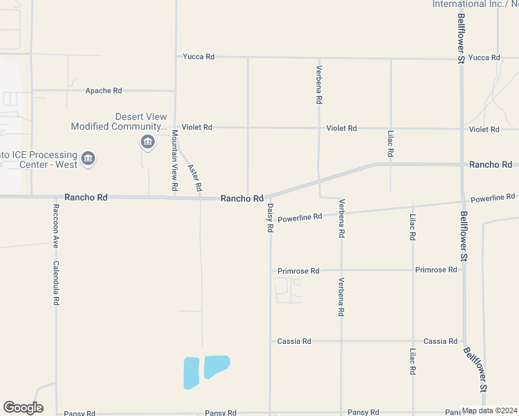 map of restaurants, bars, coffee shops, grocery stores, and more near Rancho Road in Adelanto