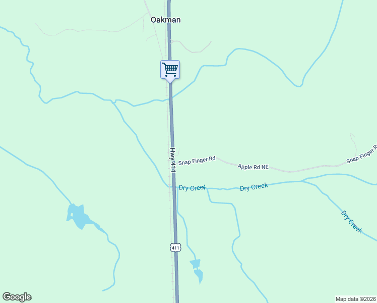 map of restaurants, bars, coffee shops, grocery stores, and more near 140 Apple Road Northeast in Ranger