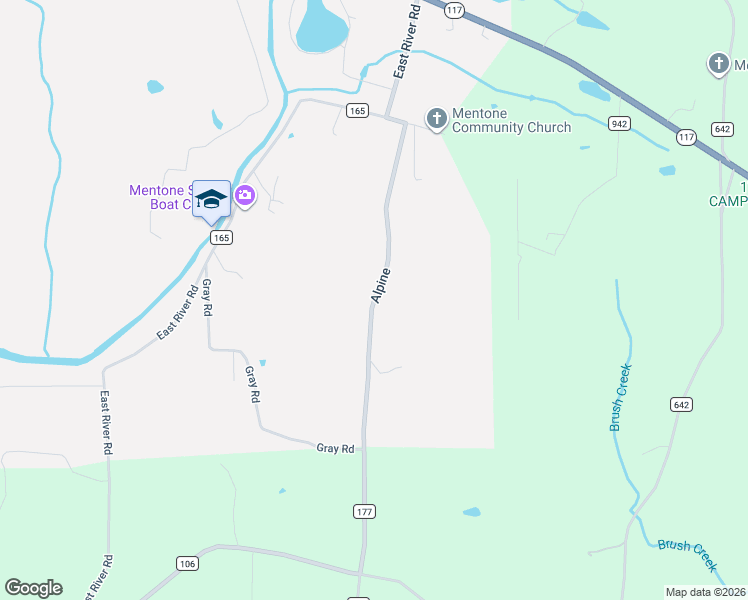 map of restaurants, bars, coffee shops, grocery stores, and more near County Road 630 in Mentone