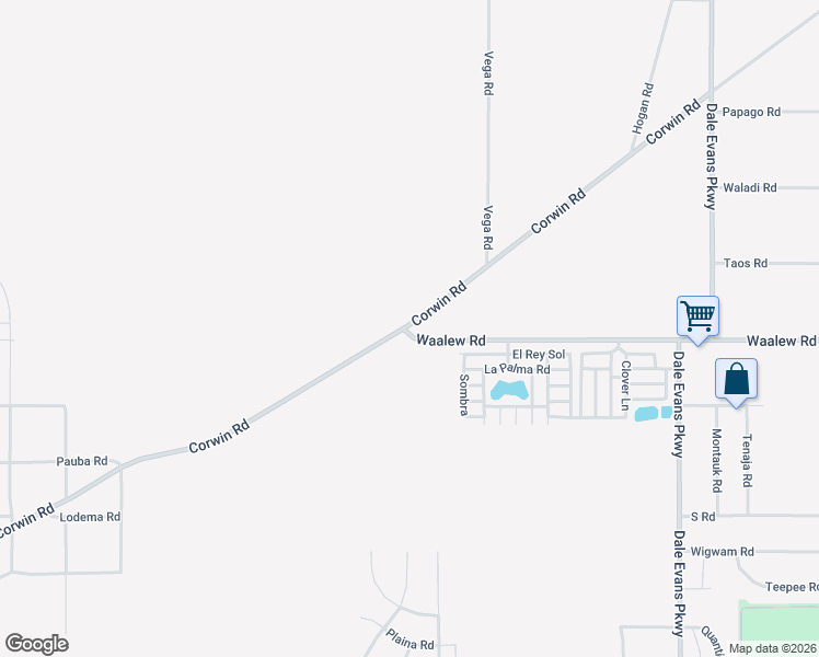 map of restaurants, bars, coffee shops, grocery stores, and more near 20430 Waalew Road in Apple Valley