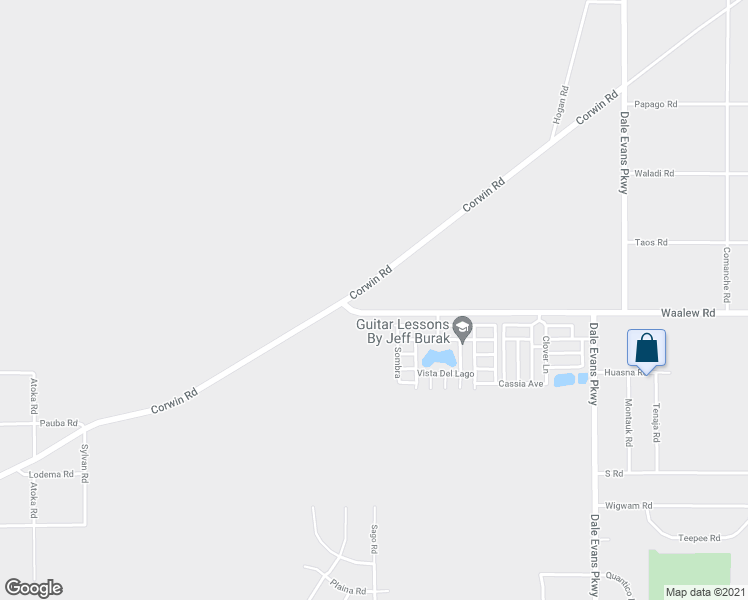 map of restaurants, bars, coffee shops, grocery stores, and more near 20430 Waalew Road in Apple Valley