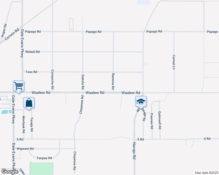 map of restaurants, bars, coffee shops, grocery stores, and more near Waalew Road in Apple Valley