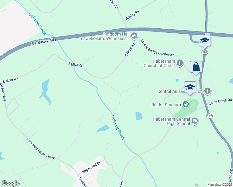 map of restaurants, bars, coffee shops, grocery stores, and more near 350 Linwood Drive in Demorest