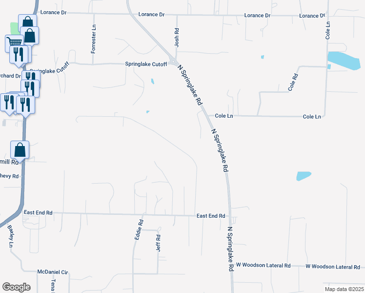 map of restaurants, bars, coffee shops, grocery stores, and more near 21293 Meadows Acres Drive in Hensley
