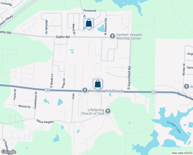 map of restaurants, bars, coffee shops, grocery stores, and more near 507 North Summit Road in Benton