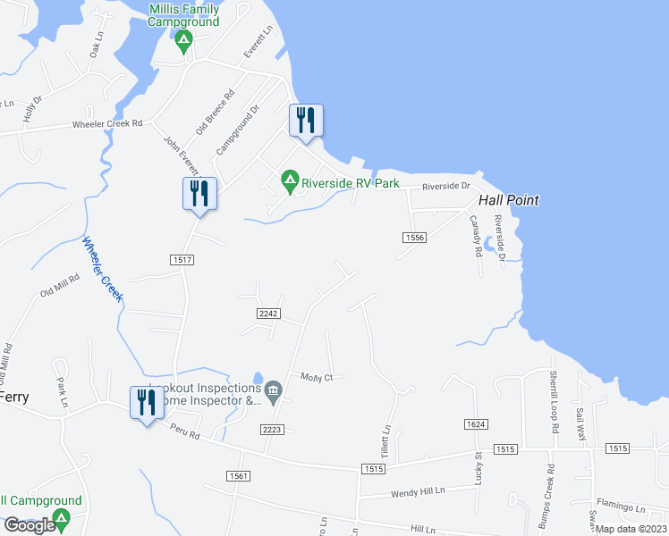 map of restaurants, bars, coffee shops, grocery stores, and more near 203 Smallberry Court in Sneads Ferry