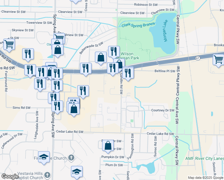 map of restaurants, bars, coffee shops, grocery stores, and more near 2712 Setter Avenue in Decatur